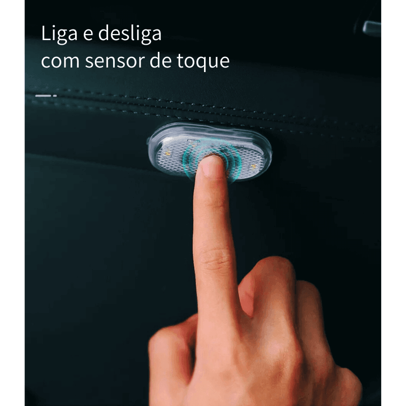 Luz Interna LED Recarregável para veículos - sensor de toque
