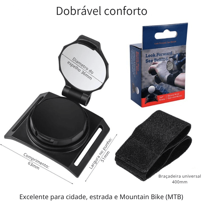 Espelho Retrovisor de Pulso – Segurança Máxima no Ciclismo 🚴‍♂️🔍