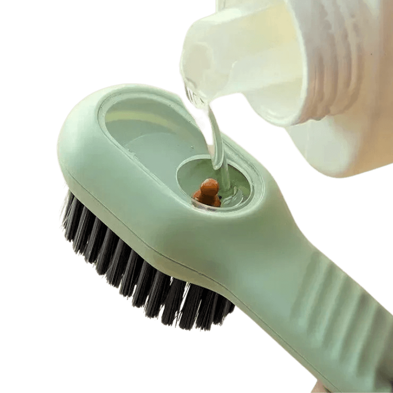 Escova para limpeza de tênis com dispenser para detergente