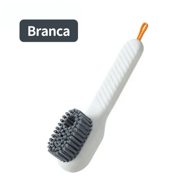 Escova para limpeza de tênis com dispenser para detergente