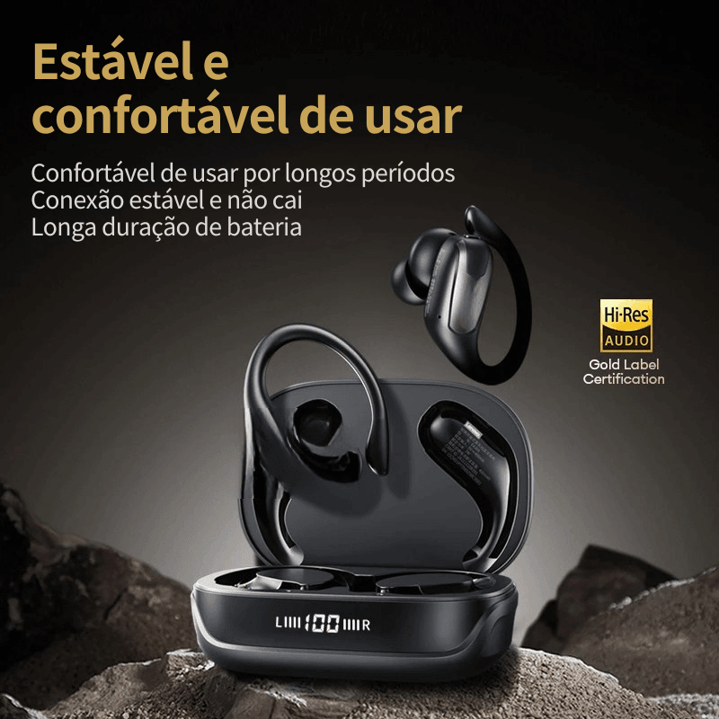 Fone bluetooth 5.4 esportivo alta qualidade - não cai dos ouvidos !!