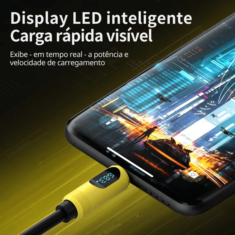 Cabo USB-C com Display LED