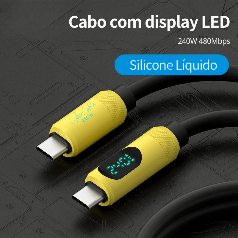 Cabo USB-C com Display LED