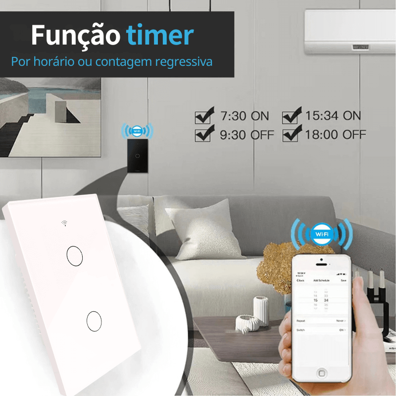 Interruptor duplo Wi-Fi  – Controle Inteligente para sua Casa