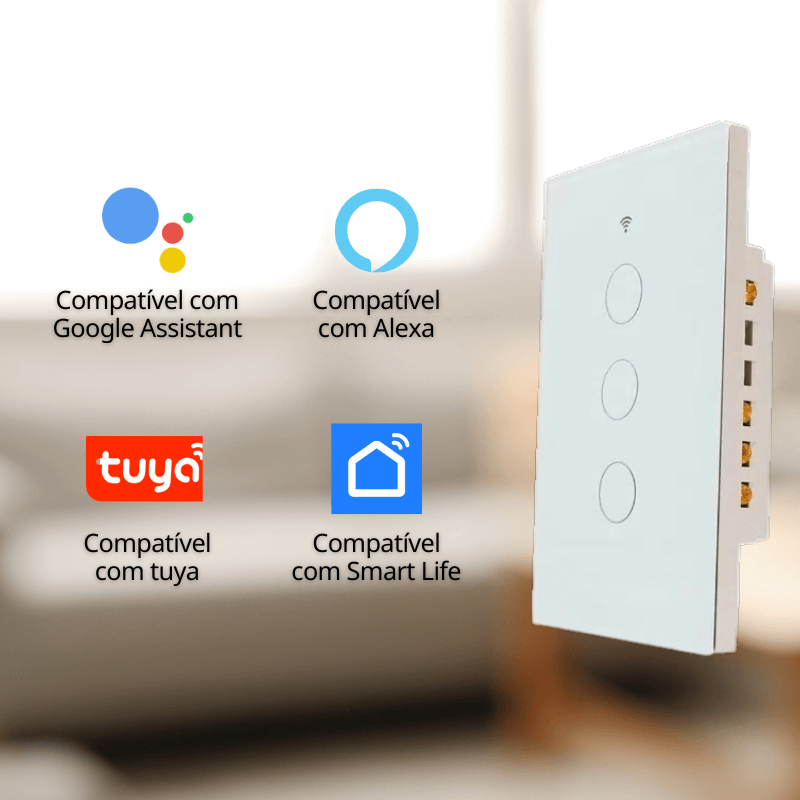 Interruptor triplo Wi-Fi – Controle Inteligente para sua Casa