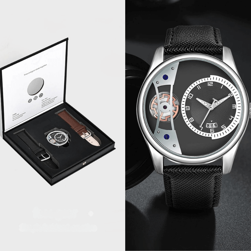 GEAR FACE - Relógio estilo skeleton com duas pulseiras