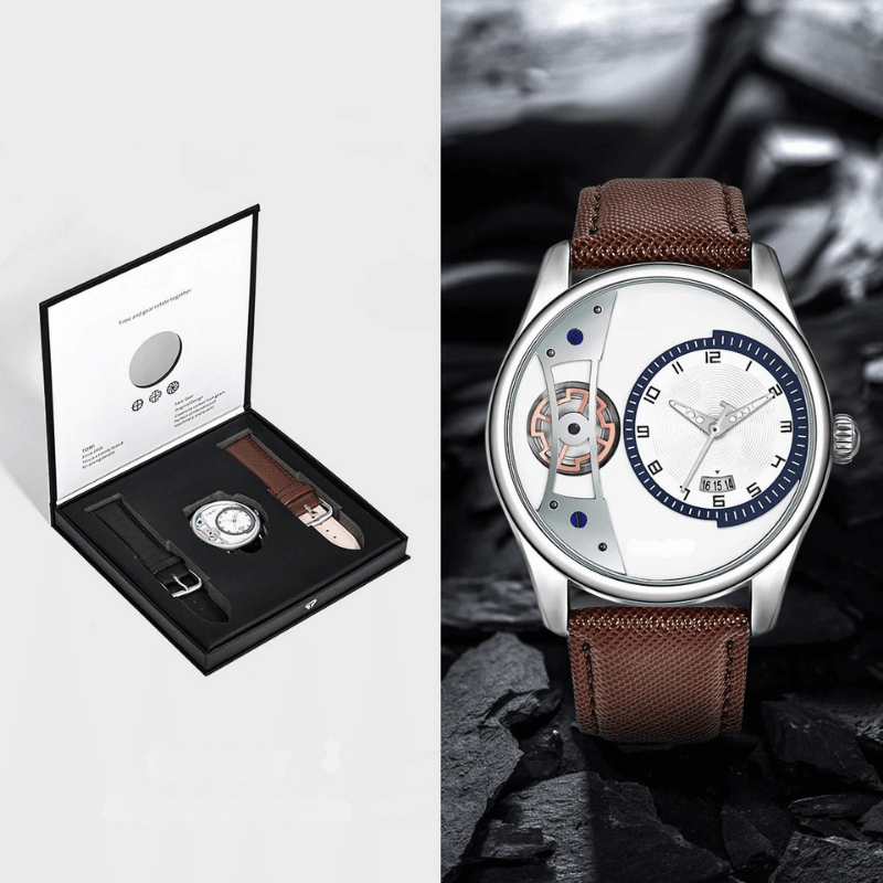 GEAR FACE - Relógio estilo skeleton com duas pulseiras