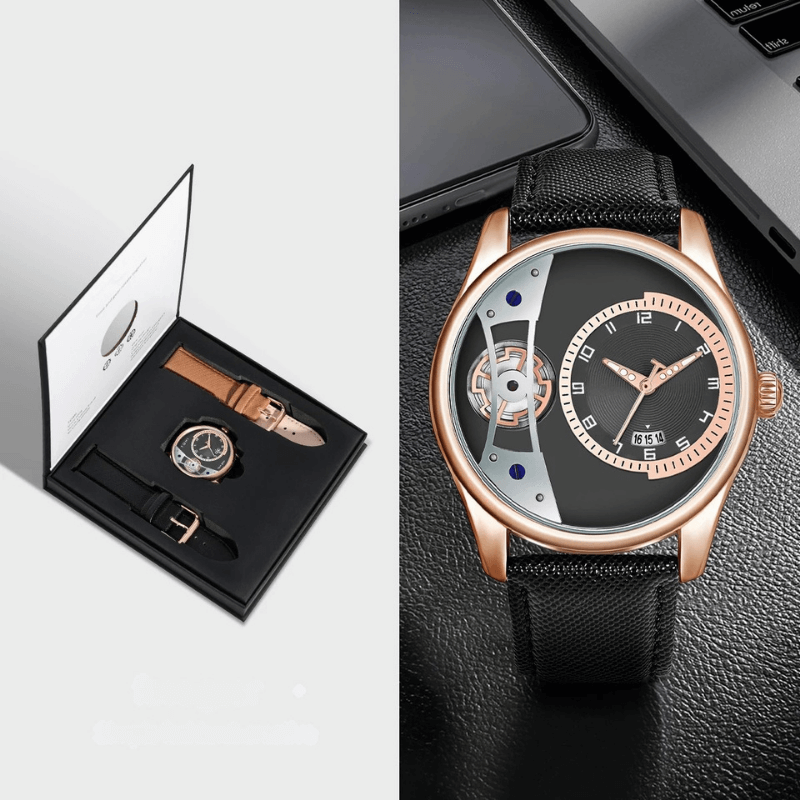 GEAR FACE - Relógio estilo skeleton com duas pulseiras