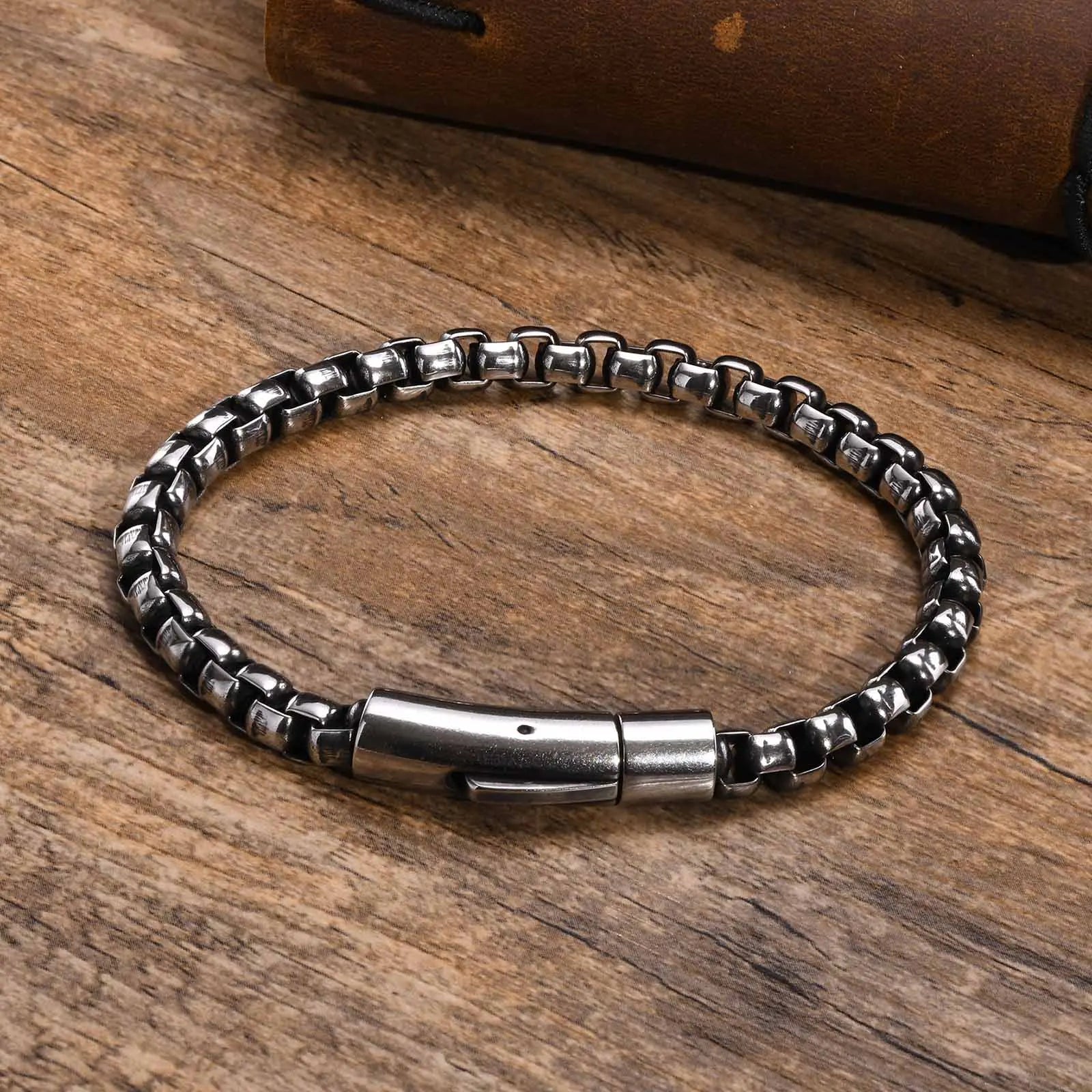FROSTWRAP – Pulseira aço inox estilo metal oxidado