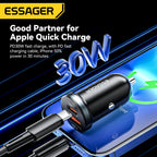 Carregador veicular 30W USB/USB-c com proteção bateria